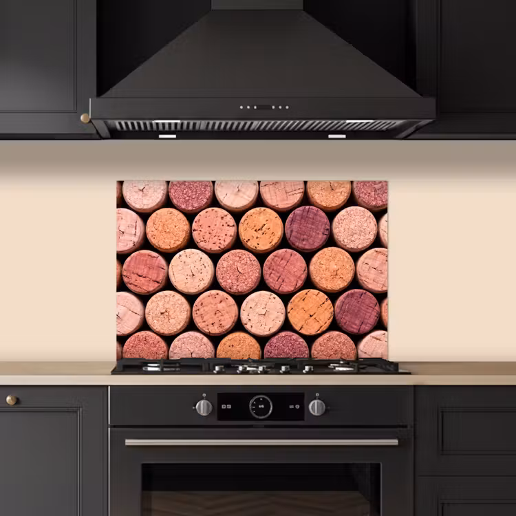 Spatscherm keuken - Kurk - Patroon - Abstract - Modern - Rood — 2