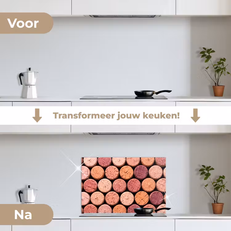 Spatscherm keuken - Kurk - Patroon - Abstract - Modern - Rood — 3