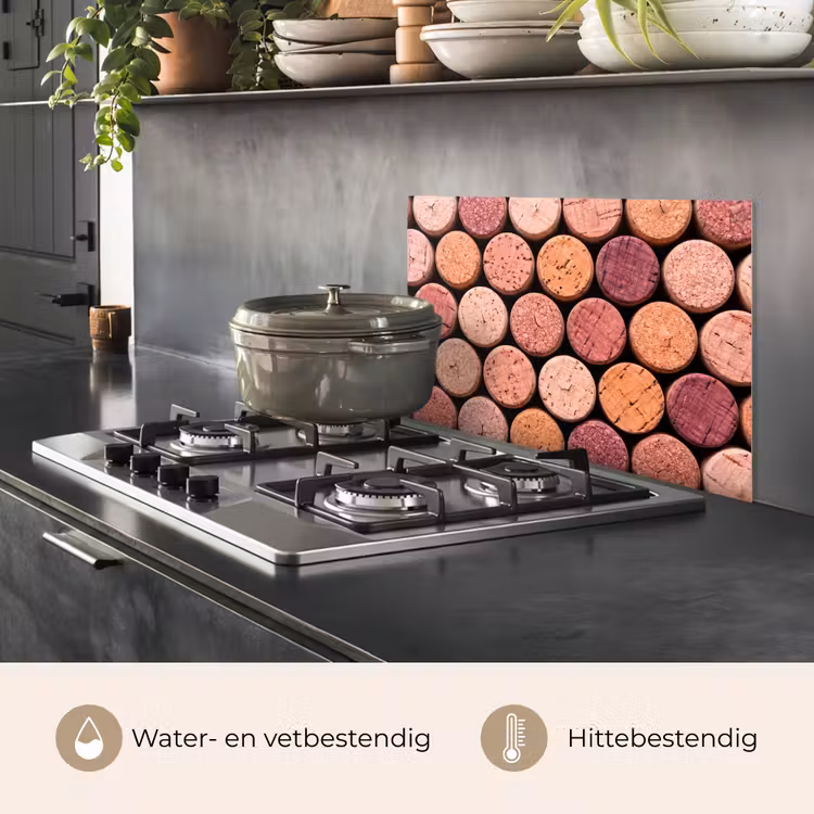 Spatscherm keuken - Kurk - Patroon - Abstract - Modern - Rood — 7