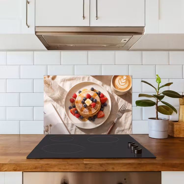 Spatscherm keuken - Pannenkoeken - Bessen - Ontbijt - Modern - Beige — 6