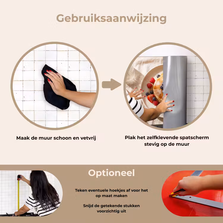 Spatscherm keuken - Pannenkoeken - Bessen - Ontbijt - Modern - Beige — 8