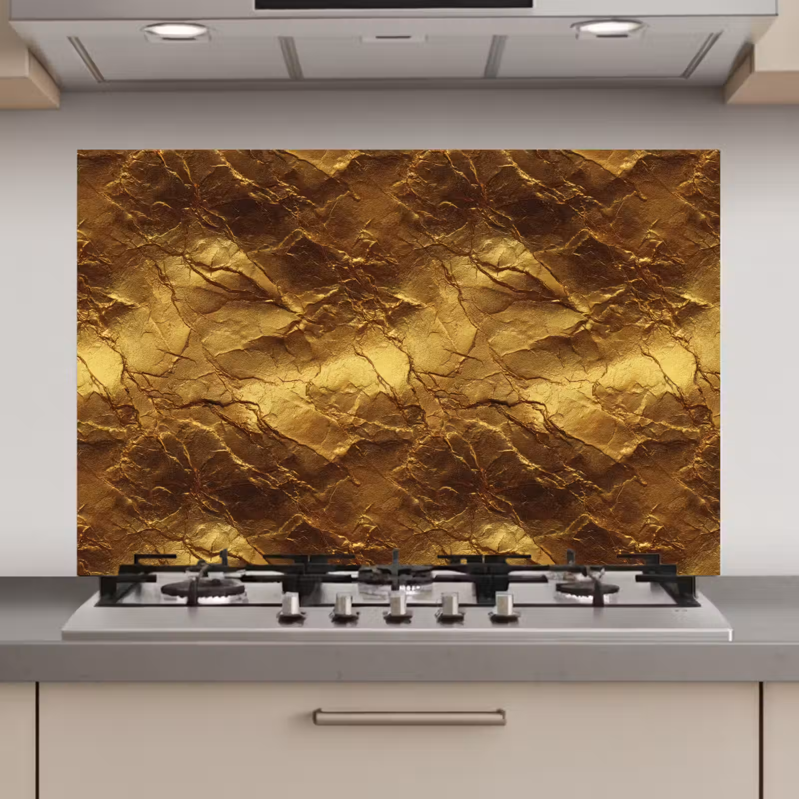 Spatscherm keuken - Bladgoud - Textuur - Goud — 1