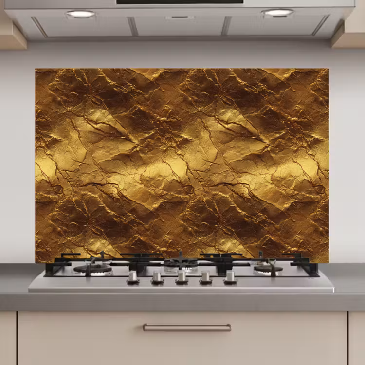 Spatscherm keuken - Bladgoud - Textuur - Goud — 1