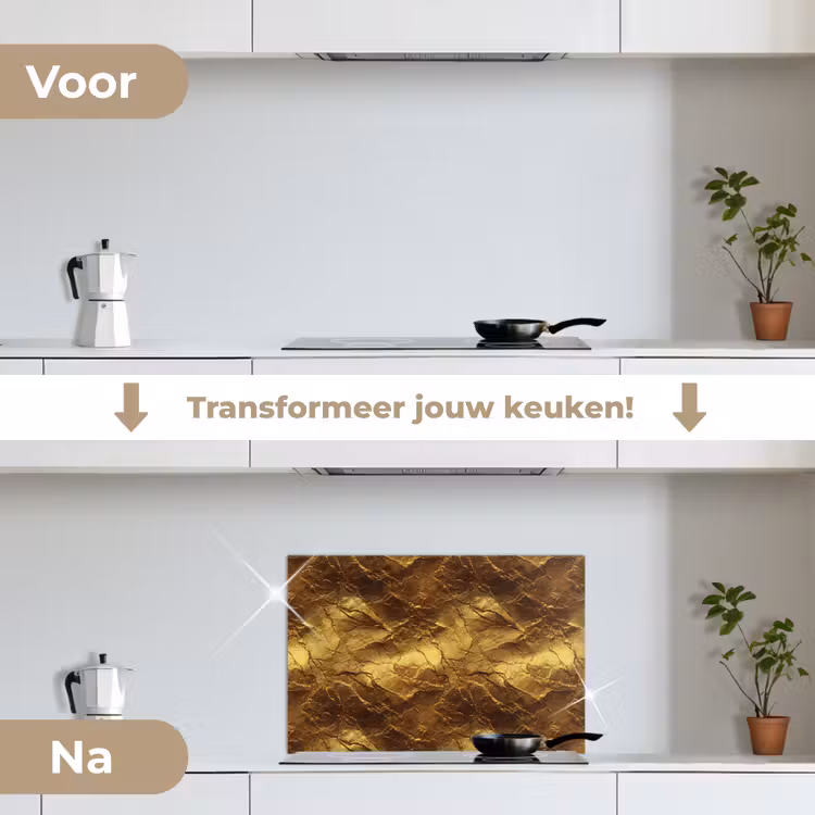 Spatscherm keuken - Bladgoud - Textuur - Goud — 3