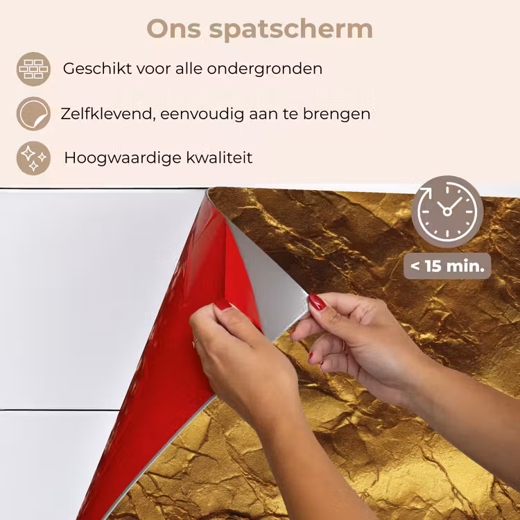 Spatscherm keuken - Bladgoud - Textuur - Goud — 4
