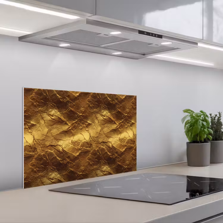 Spatscherm keuken - Bladgoud - Textuur - Goud — 5