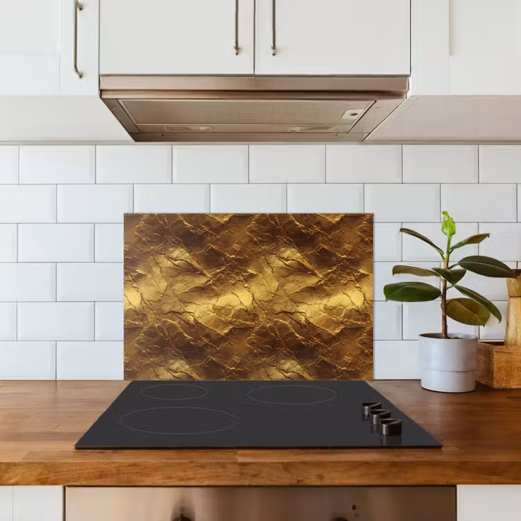 Spatscherm keuken - Bladgoud - Textuur - Goud — 6