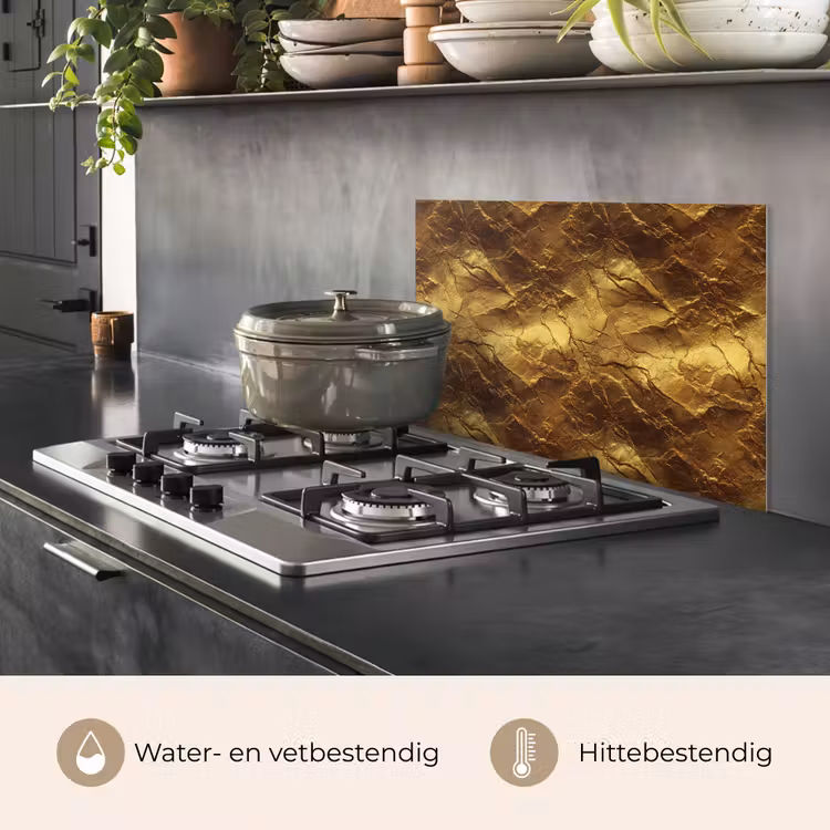 Spatscherm keuken - Bladgoud - Textuur - Goud — 7
