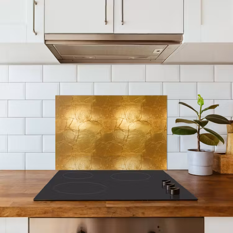 Spatscherm keuken - Bladgoud - Vintage - Textuur - Warm Goud — 6