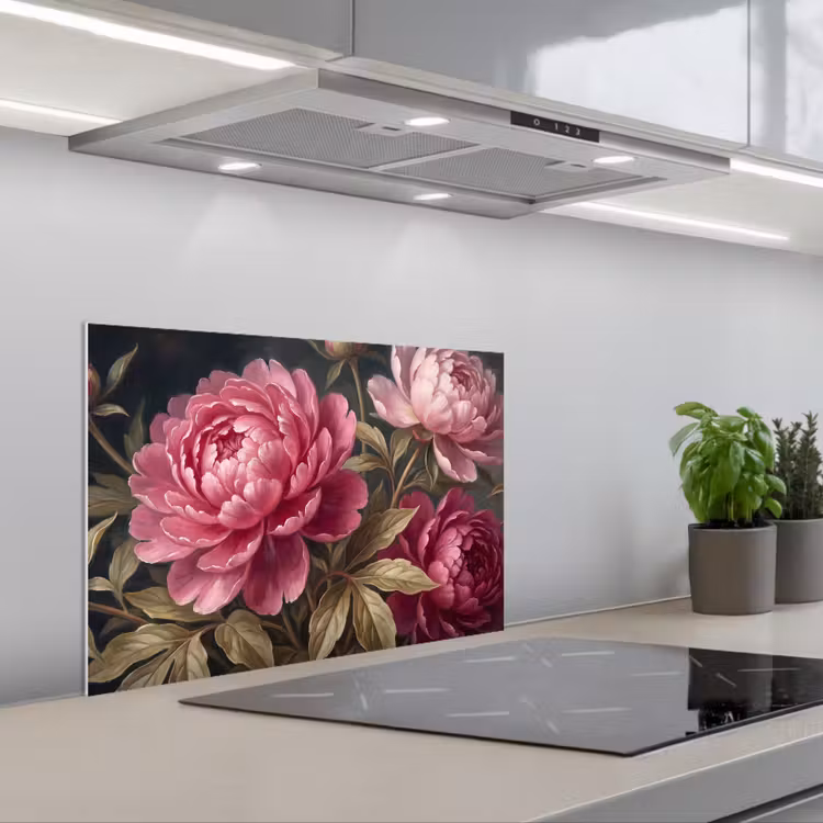 Spatscherm keuken - Bloemen - Roze - Klassiek - Natuur — 5