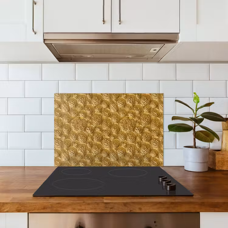 Spatscherm keuken - Gehamerd - Mozaïek - Antiek - Goud — 6