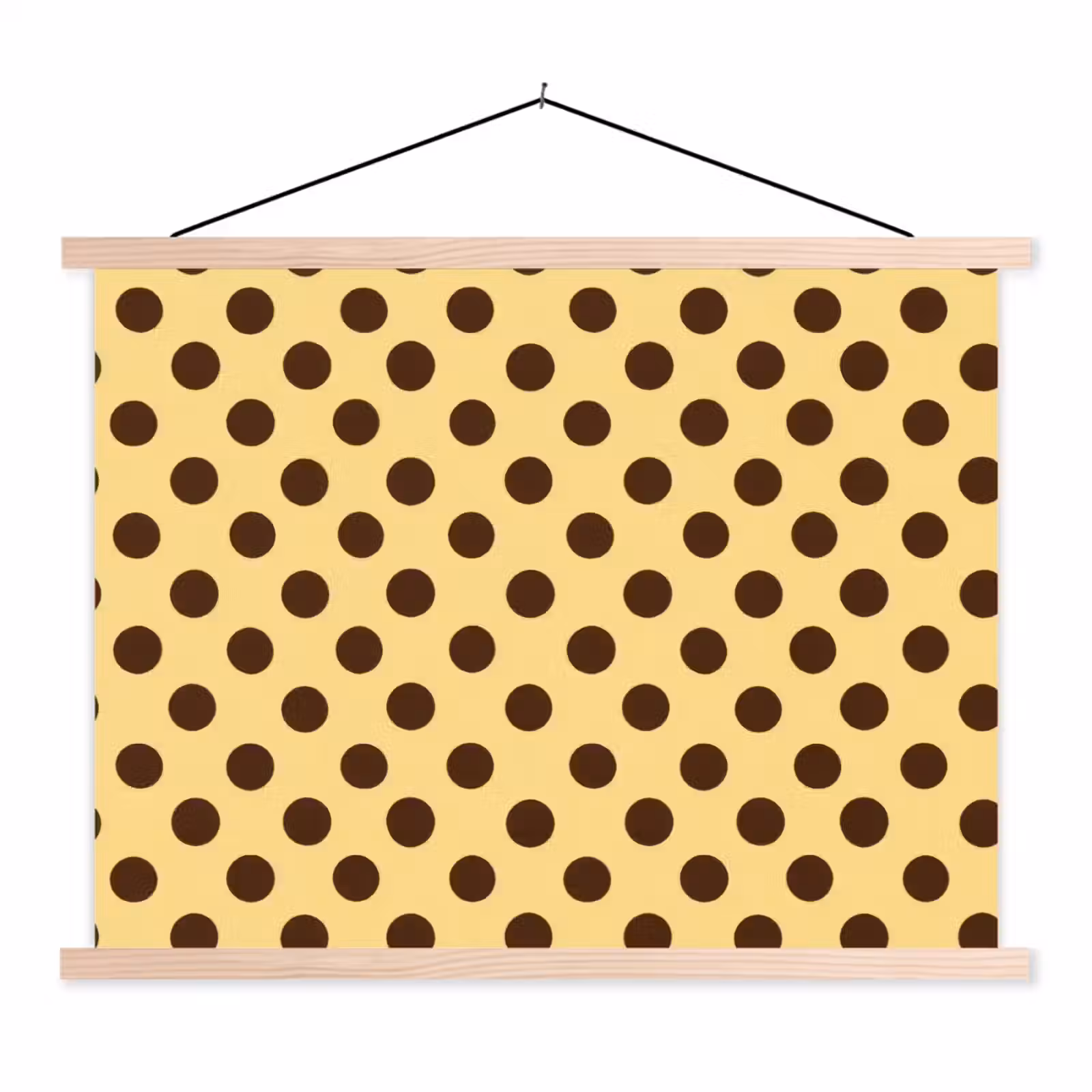 Schoolplaat - Polka Dot - Stippen - Retro - Geel - Bruin — 1