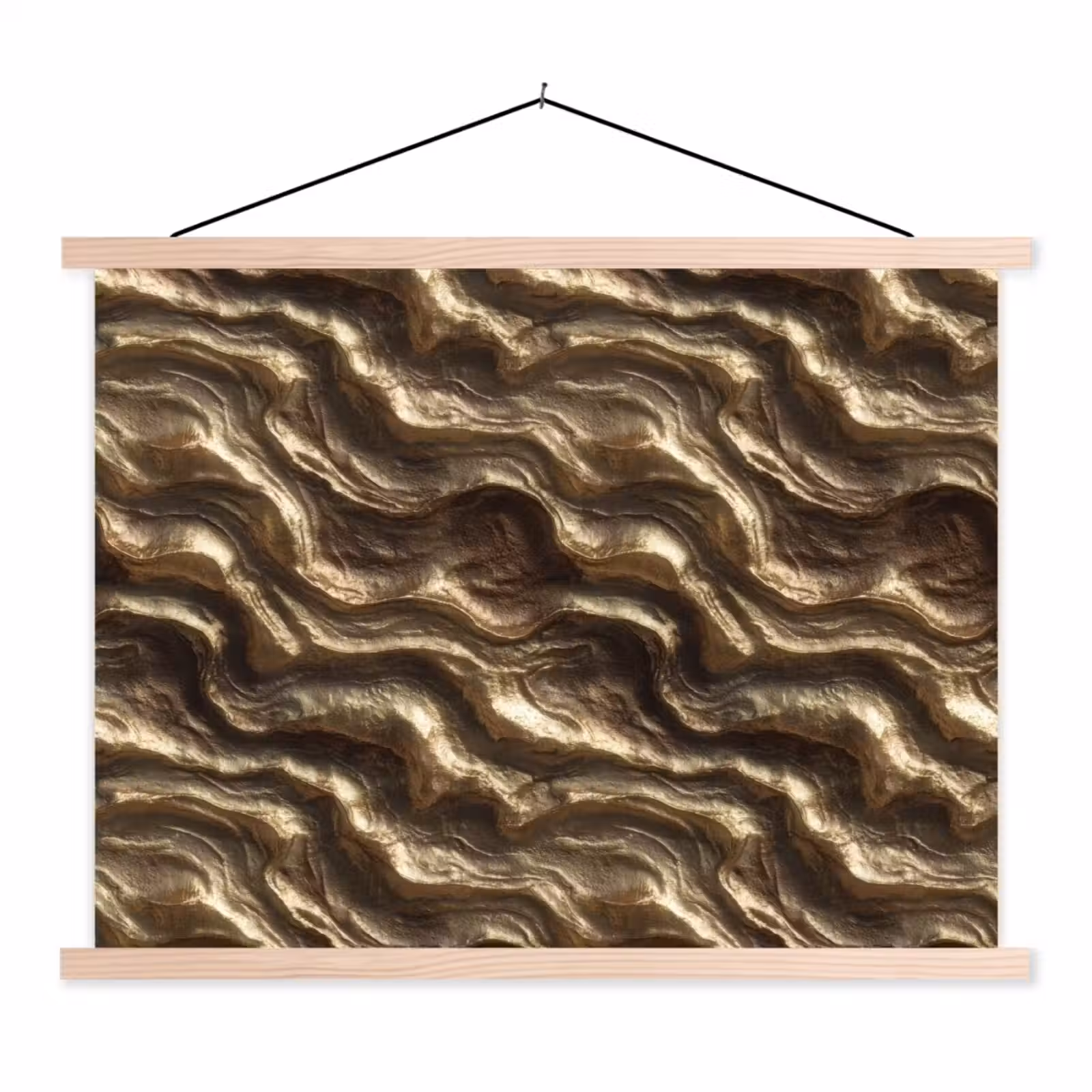 Schoolplaat - Reliëf - Golven - Abstract - Bronsgoud — 1