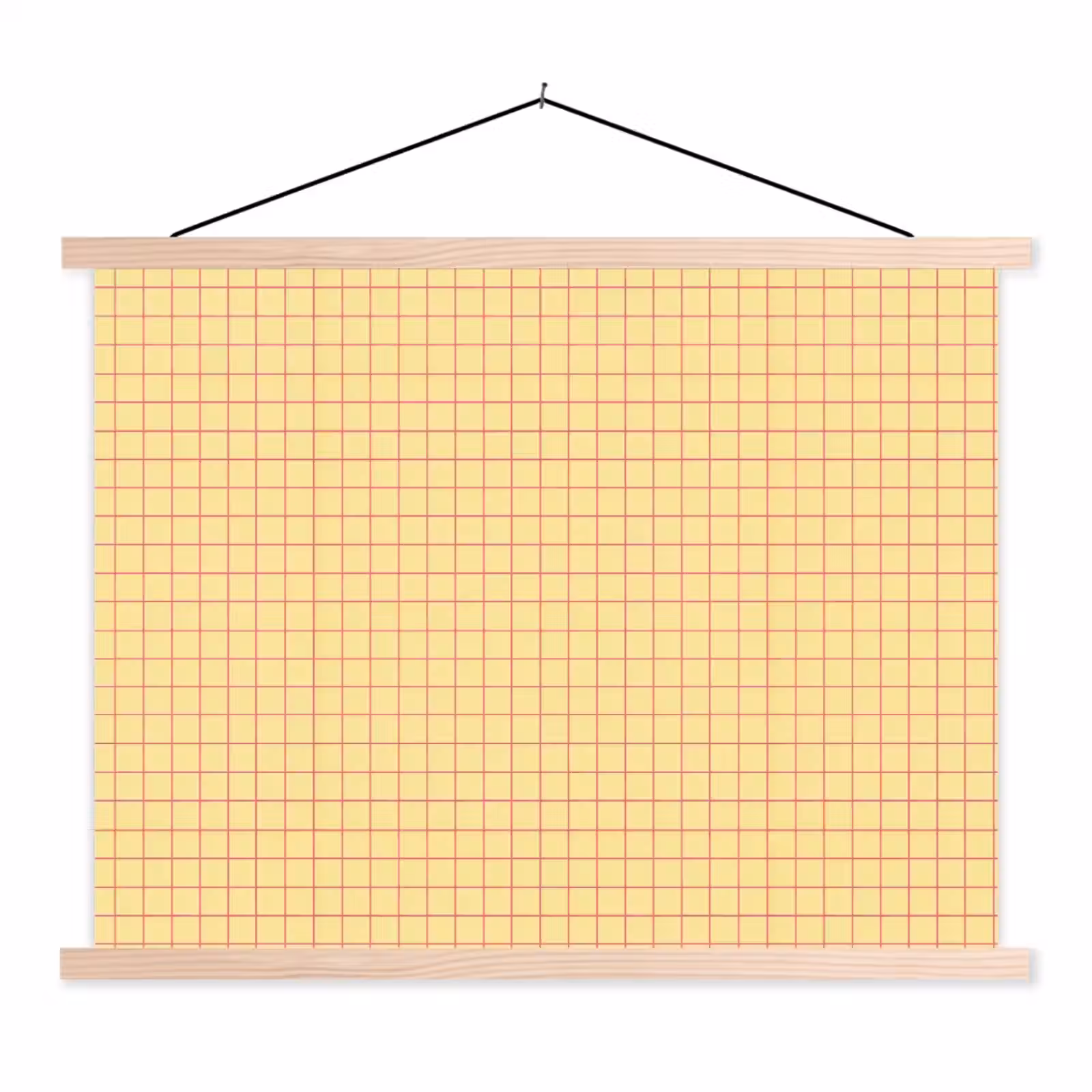 Schoolplaat - Ruitjes - Grid - Minimalistisch - Geel - Roze — 1