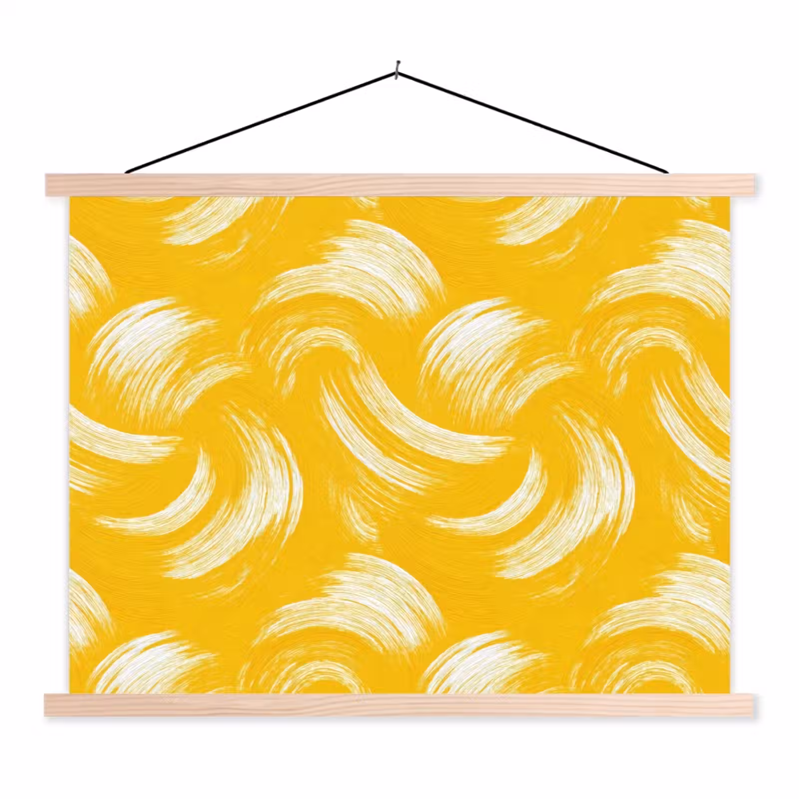 Schoolplaat - Verfstreken - Abstract - Dynamisch - Geel — 1