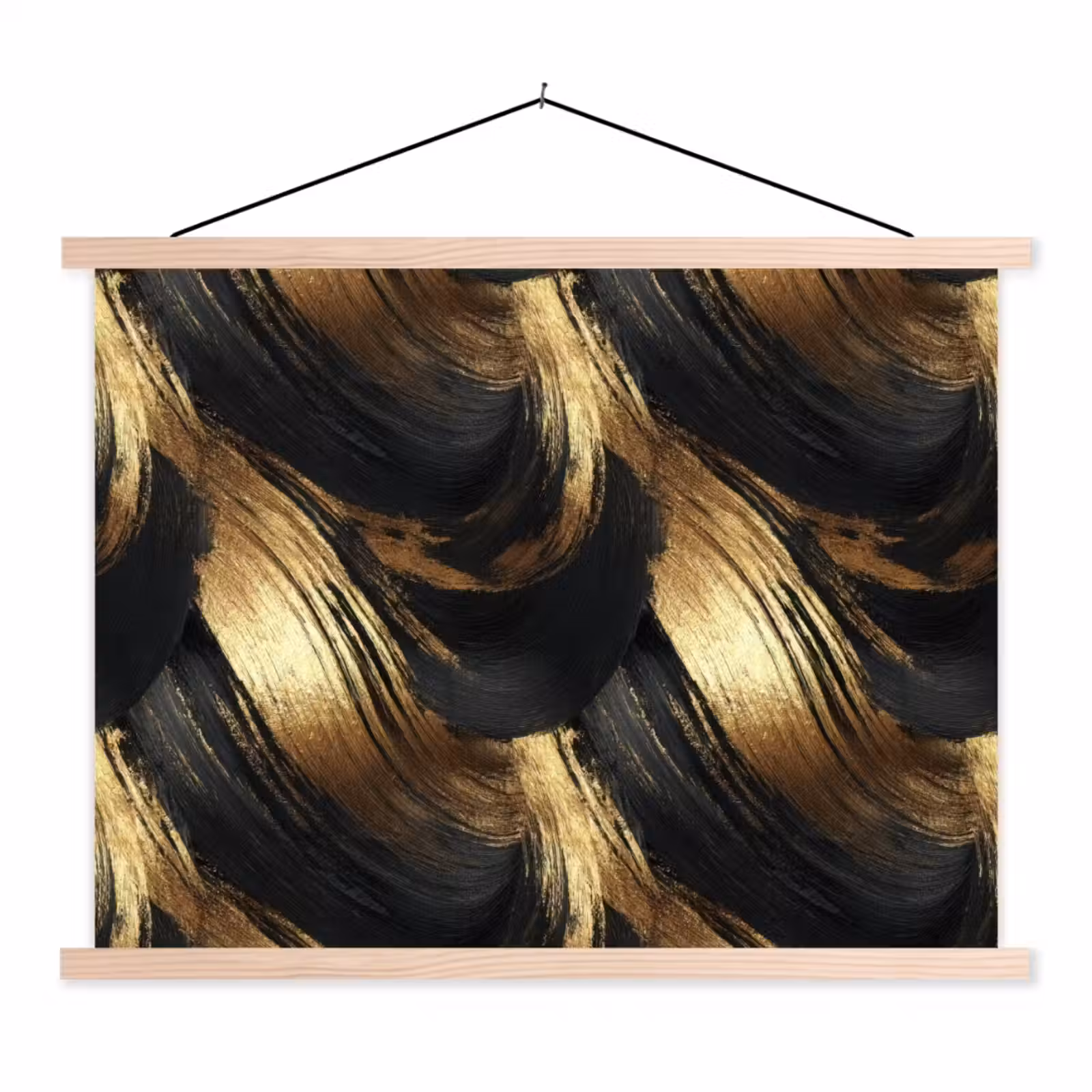 Schoolplaat - Verfstreken - Abstract - Goud - Zwart — 1