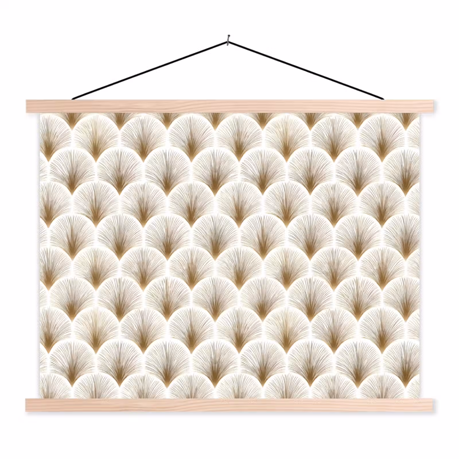 Schoolplaat - Waaiers - Art Deco - Elegant - Goud - Wit — 1