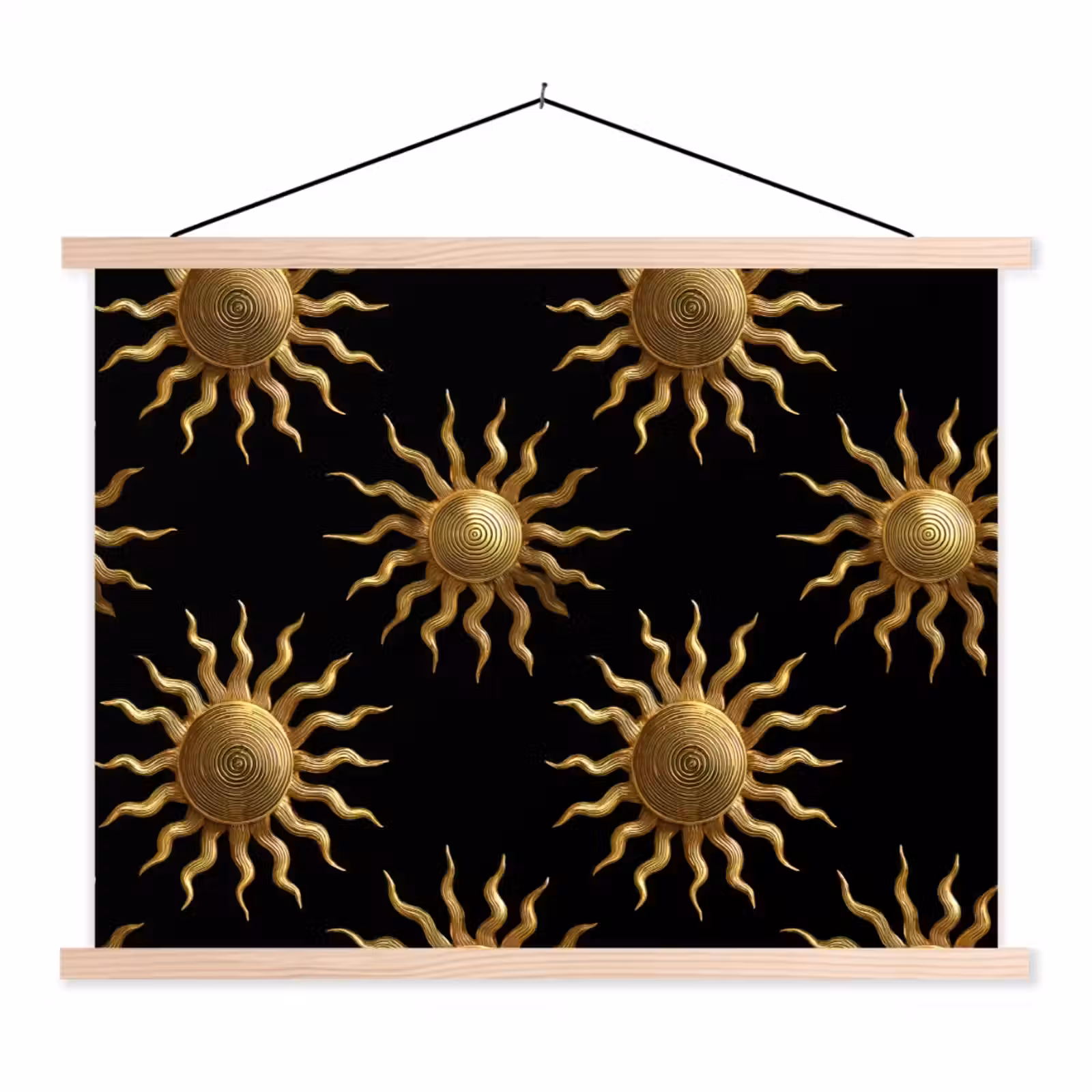 Schoolplaat - Zon - Patroon - Luxe - Goud - Zwart — 1