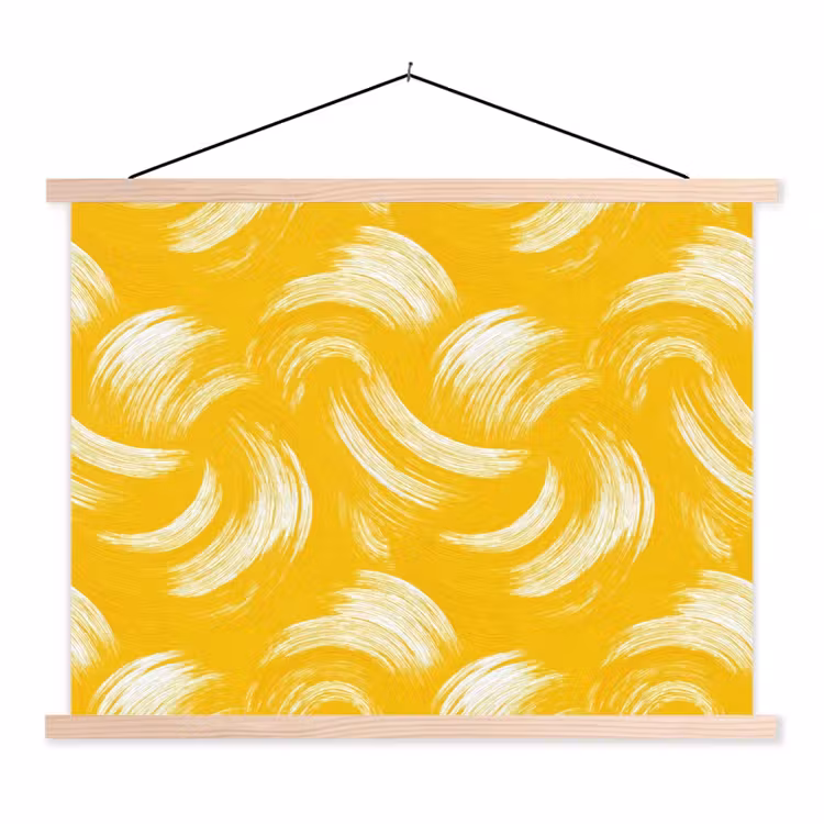 Schoolplaat - Verfstreken - Abstract - Dynamisch - Geel — 1
