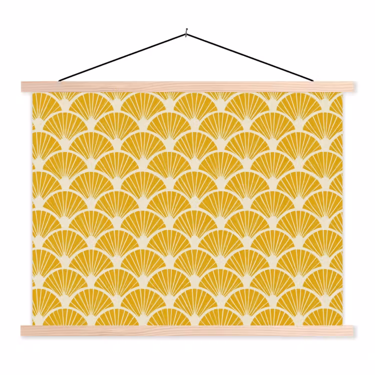 Schoolplaat - Waaiers - Art Deco - Retro - Okergeel — 1