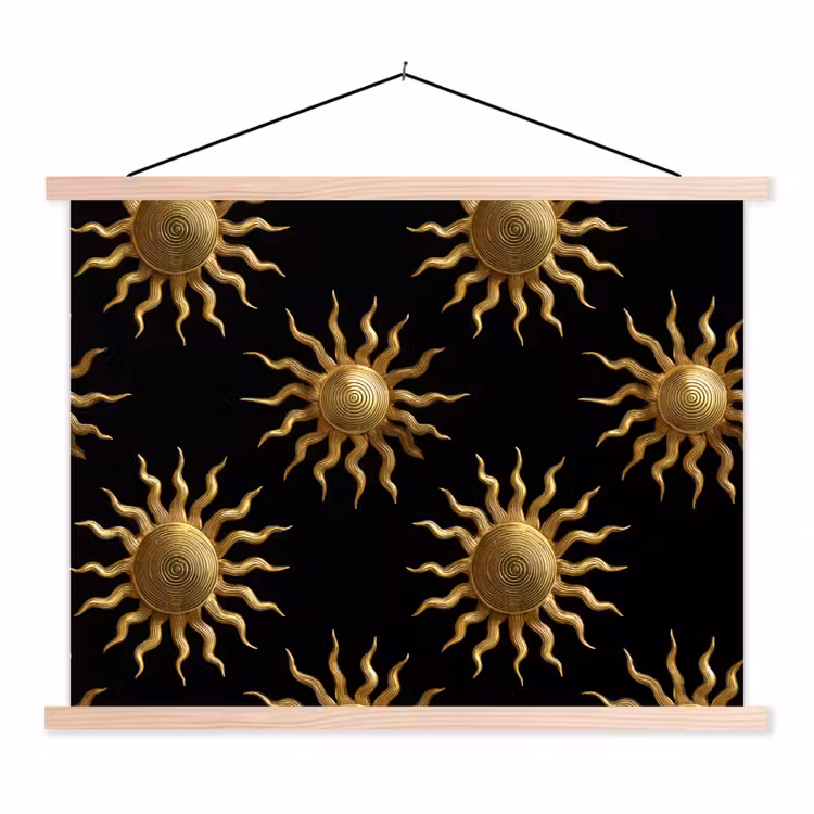 Schoolplaat - Zon - Patroon - Luxe - Goud - Zwart — 1