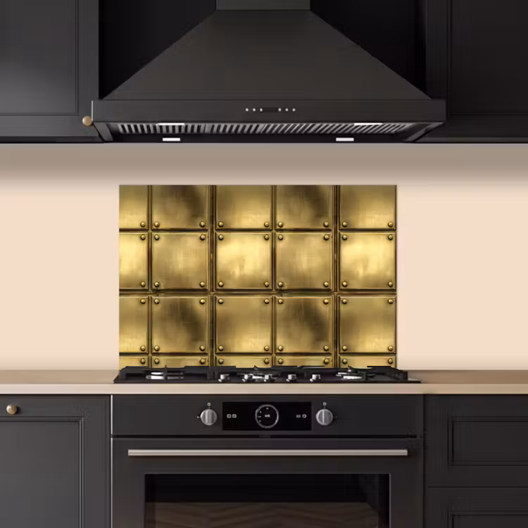 Spatscherm keuken - Platen - Industrieel - Stoer - Goud — 2