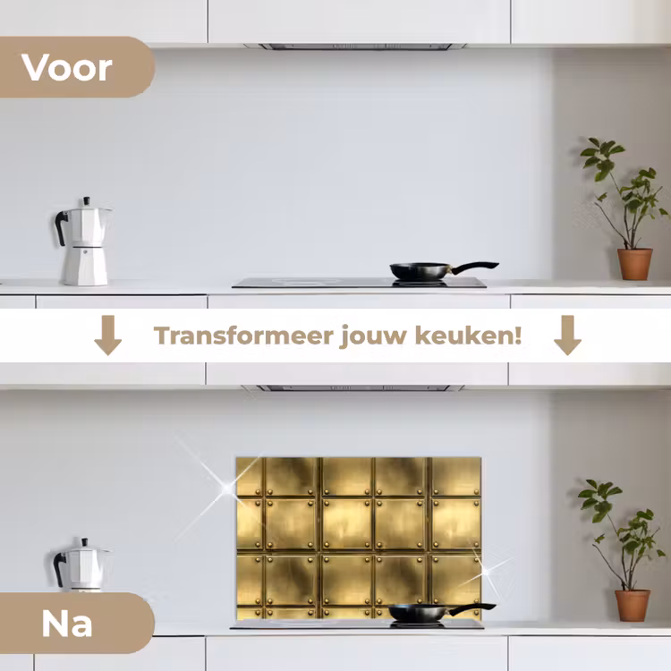 Spatscherm keuken - Platen - Industrieel - Stoer - Goud — 3