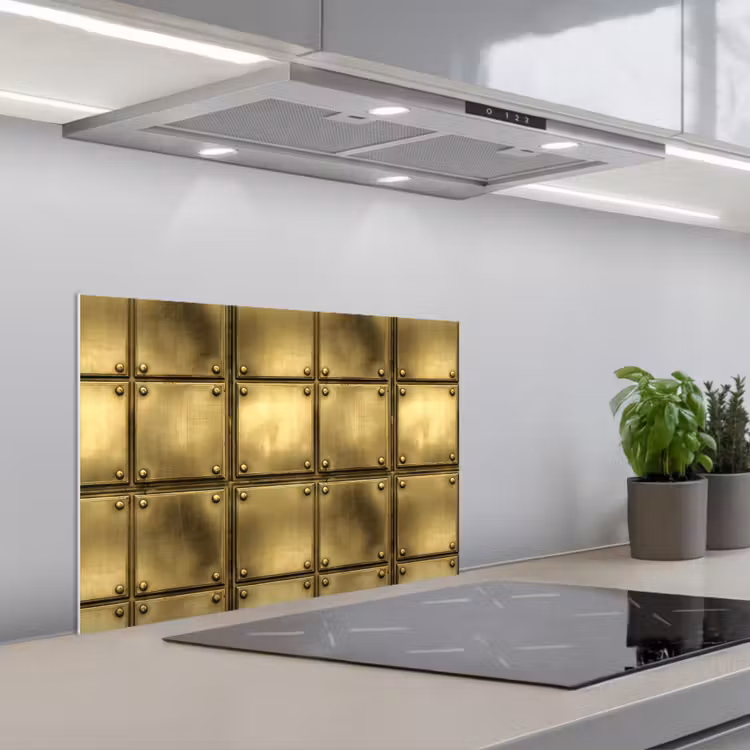 Spatscherm keuken - Platen - Industrieel - Stoer - Goud — 5