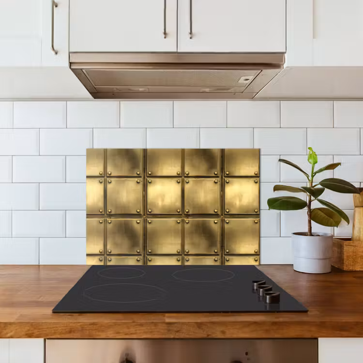 Spatscherm keuken - Platen - Industrieel - Stoer - Goud — 6