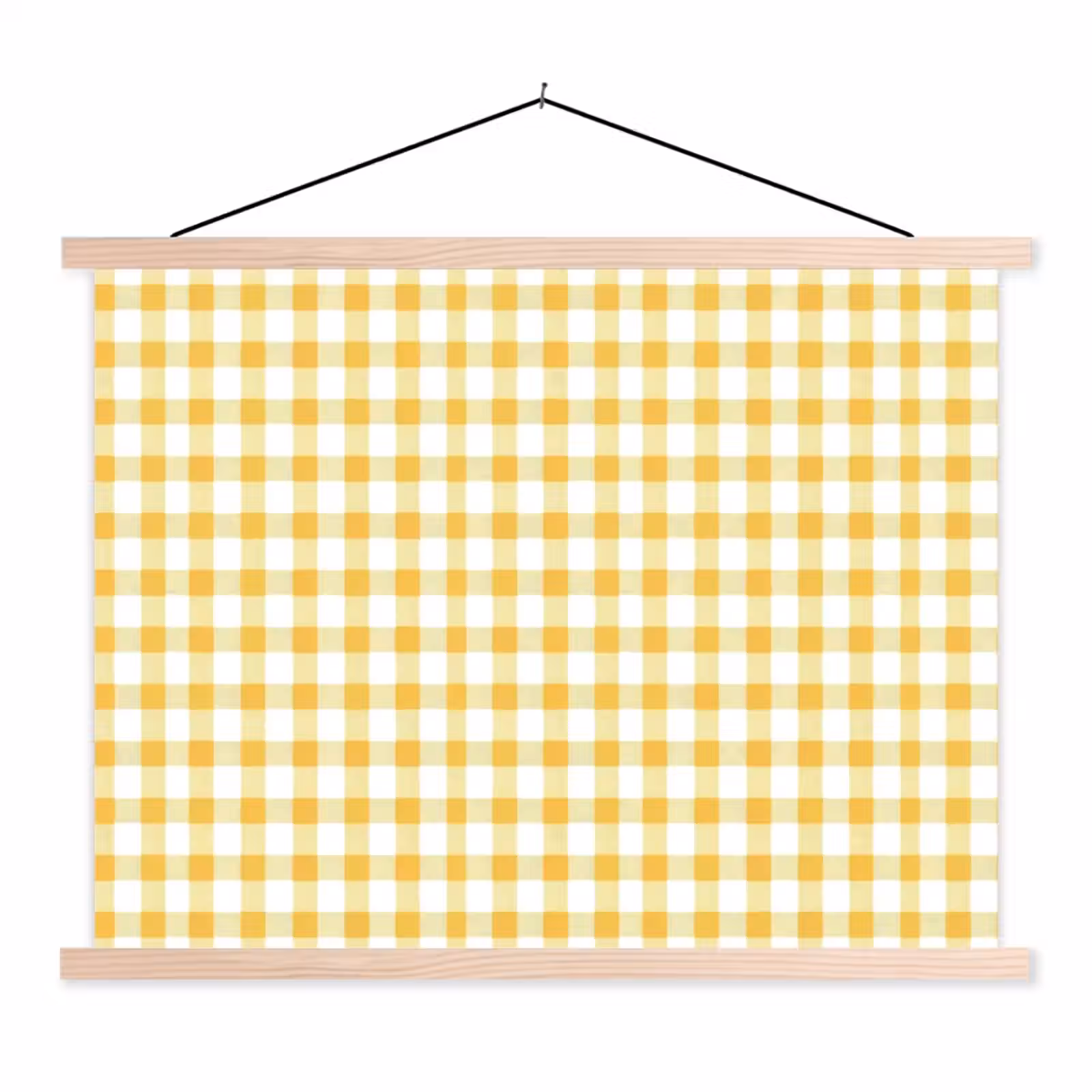 Schoolplaat - Ruit - Gingham - Klassiek - Geel en Wit — 1