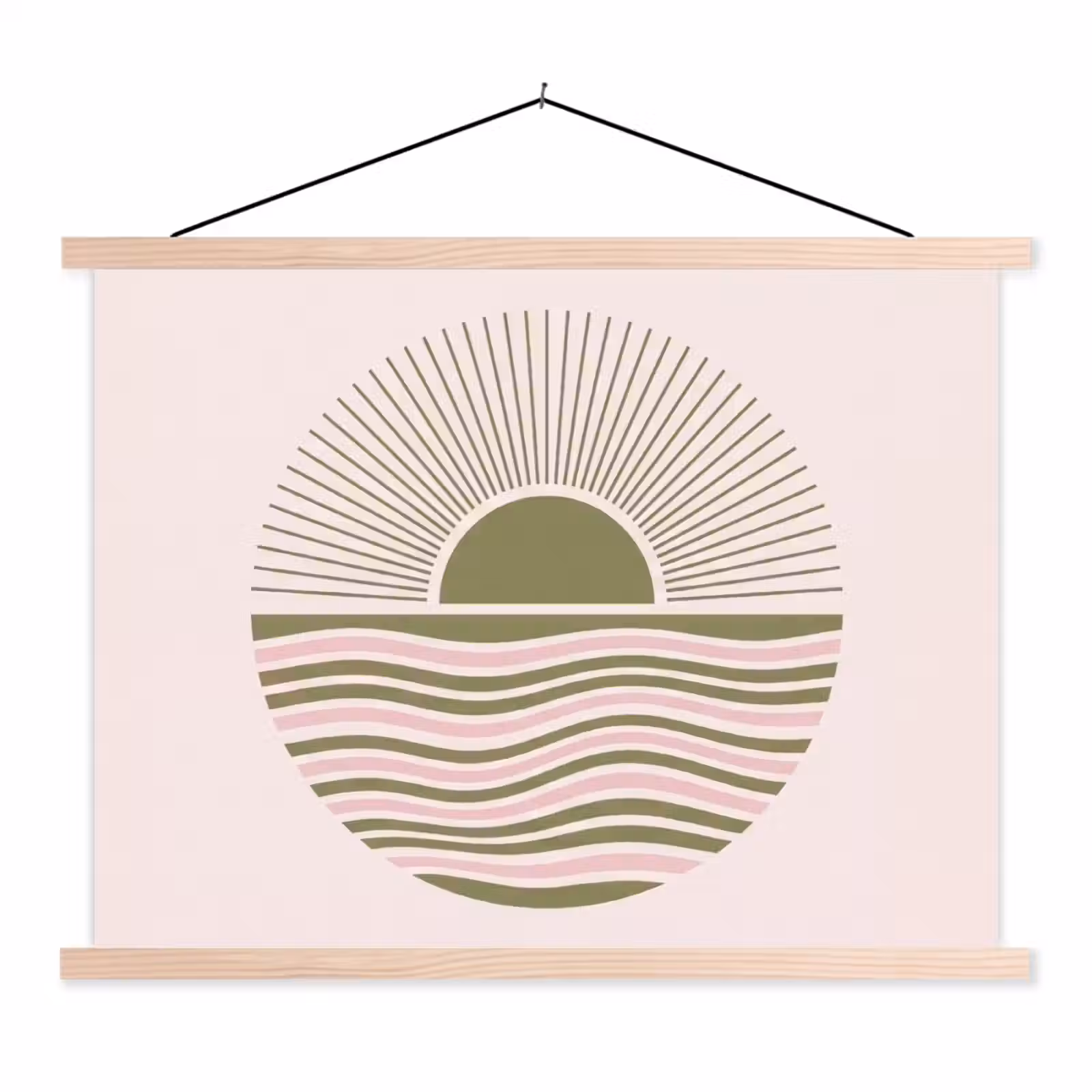 Schoolplaat - Zon - Zee - Abstract - Modern - Roze — 1