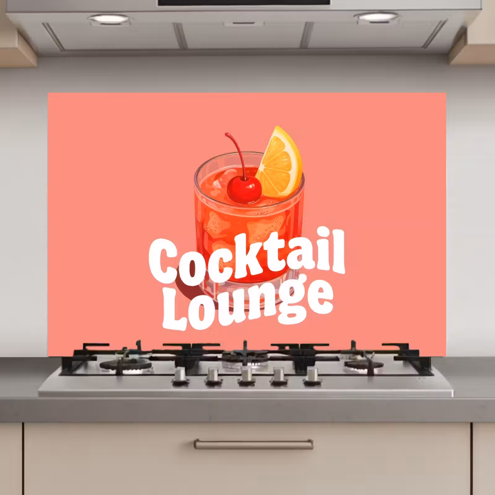 Spatscherm keuken - Cocktail Lounge - Glas - Koraal — 1