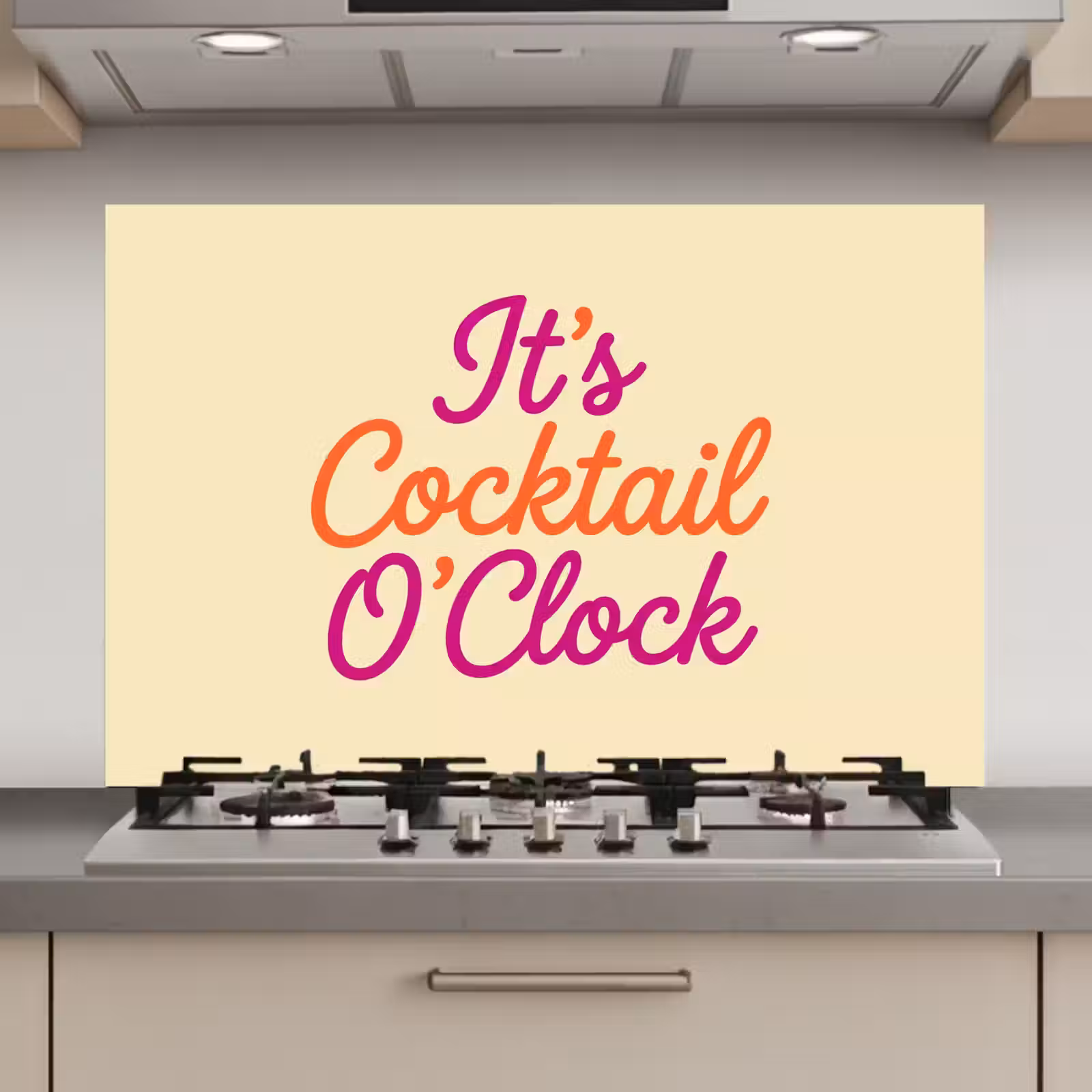 Spatscherm keuken - Cocktail O'Clock - Geel - Retro — 1