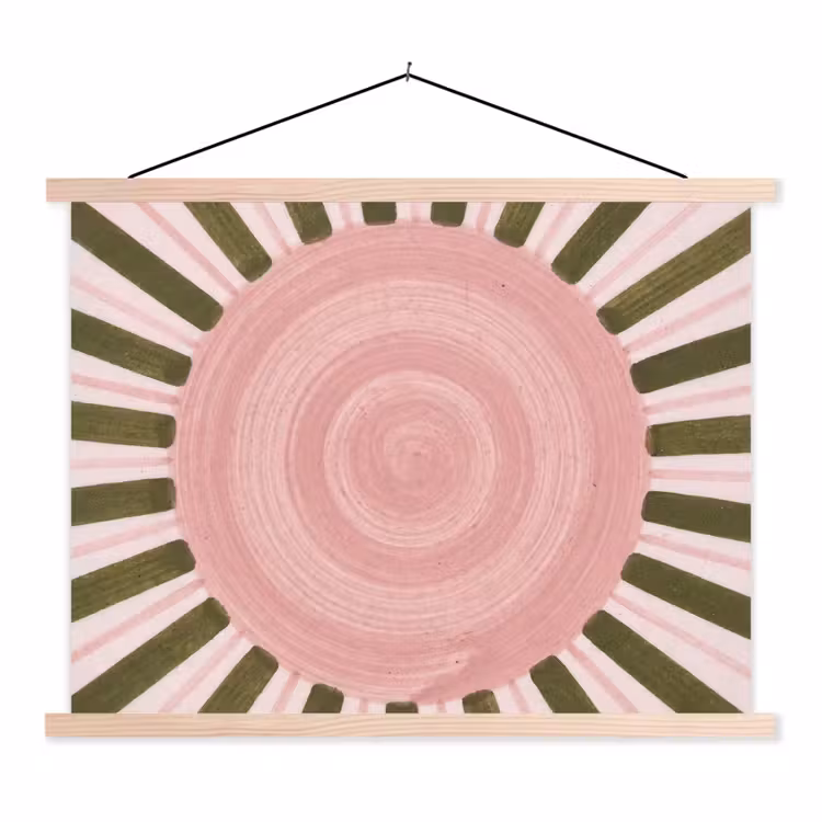 Schoolplaat - Patroon - Cirkel - Stralen - Abstract - Roze — 1