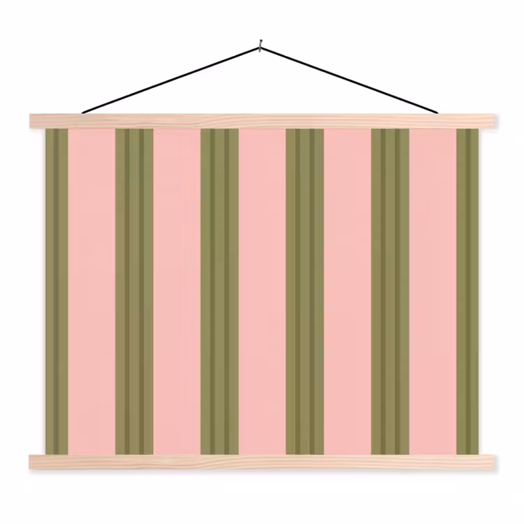 Schoolplaat - Patroon - Strepen - Abstract - Roze - Groen — 1