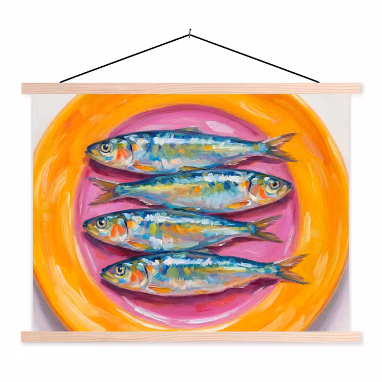 Schoolplaat - Vis - Vier - Eten - Modern - Kleurrijk — 1