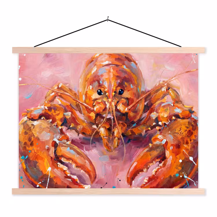 Schoolplaat - Zeeleven - Kreeft - Spatters - Abstract - Roze — 1