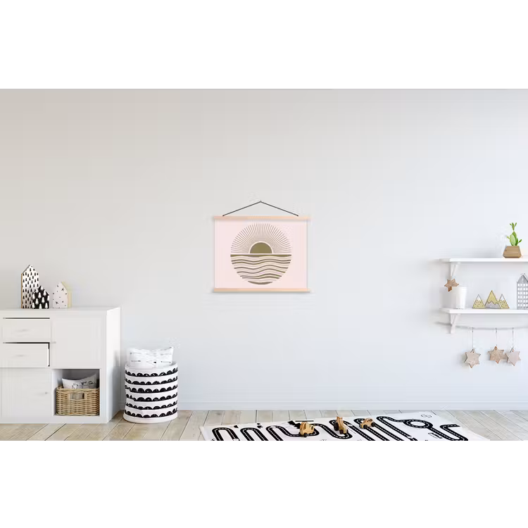 Schoolplaat - Zon - Zee - Abstract - Modern - Roze — 3