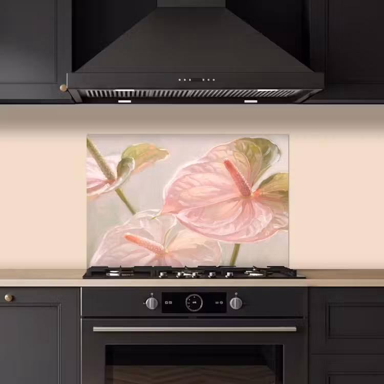 Spatscherm keuken - Bloemen - Pastel - Abstract - Natuur - Groen — 2