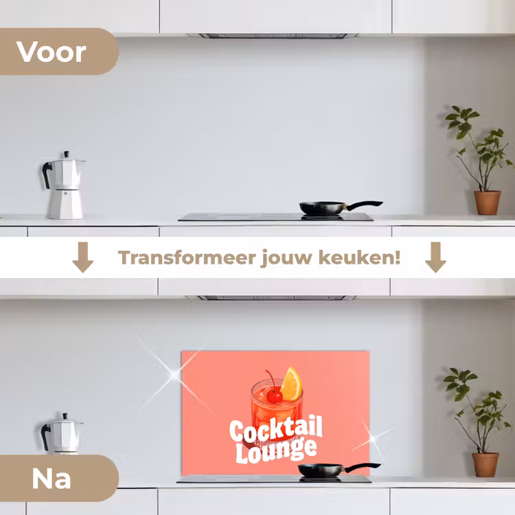Spatscherm keuken - Cocktail Lounge - Glas - Koraal — 3
