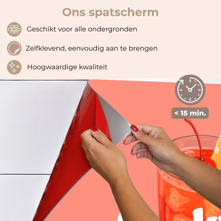 Spatscherm keuken - Cocktail Lounge - Glas - Koraal — 4