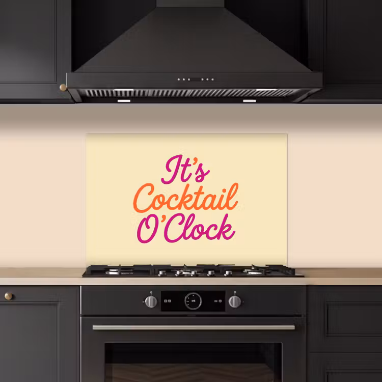 Spatscherm keuken - Cocktail O'Clock - Geel - Retro — 2