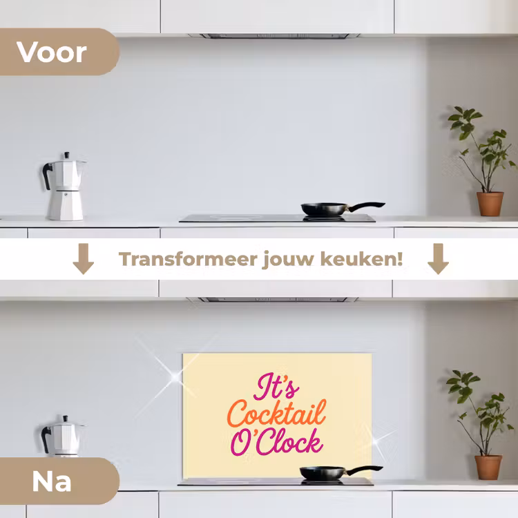 Spatscherm keuken - Cocktail O'Clock - Geel - Retro — 3