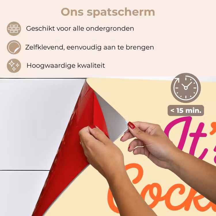 Spatscherm keuken - Cocktail O'Clock - Geel - Retro — 4