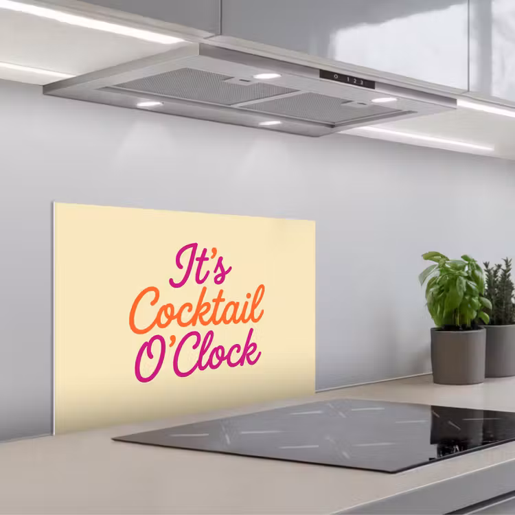 Spatscherm keuken - Cocktail O'Clock - Geel - Retro — 5