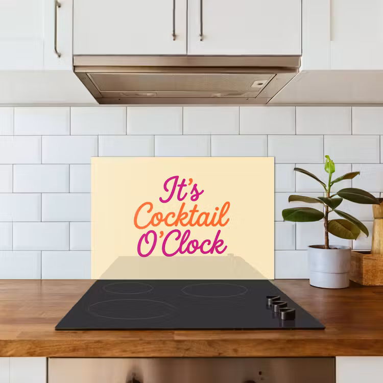 Spatscherm keuken - Cocktail O'Clock - Geel - Retro — 6