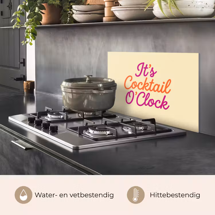 Spatscherm keuken - Cocktail O'Clock - Geel - Retro — 7