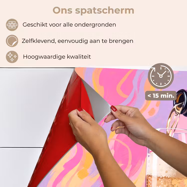 Spatscherm keuken - Drank - Inschenken - Feest - Abstract - Roze — 4