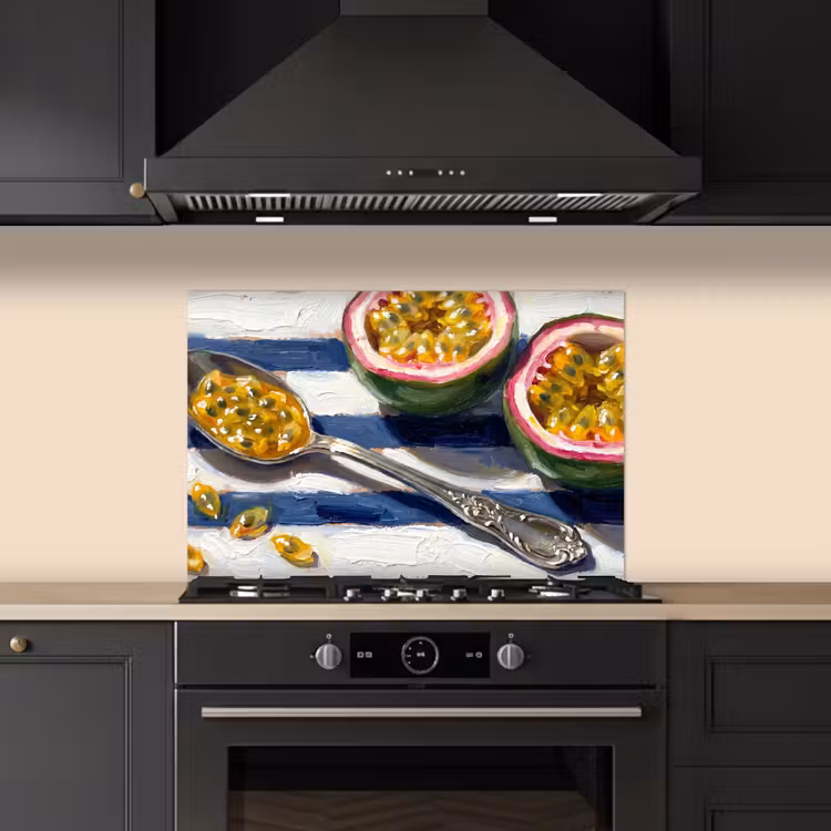 Spatscherm keuken - Eten - Passievrucht - Tropisch - Modern - Kleurrijk — 2