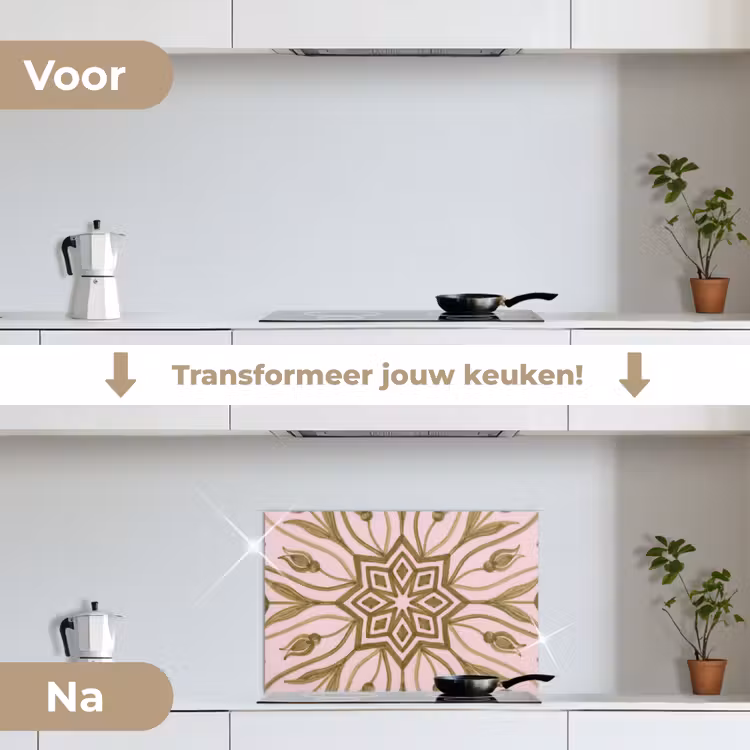 Spatscherm keuken - Patroon - Mandala - Decoratie - Abstract - Groen — 3